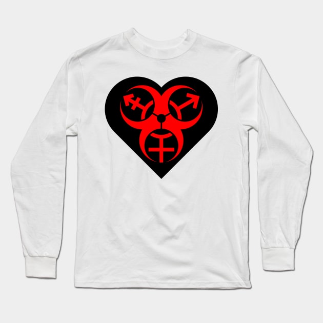 Trans Biohazard - Black Heart Long Sleeve T-Shirt by GenderConcepts